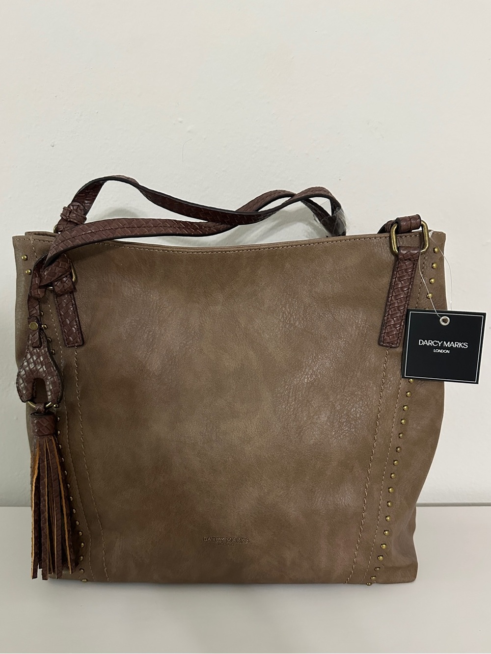 Darcy Marks London Tote Bag with Brown Accents NWT